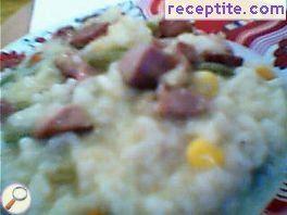 Rice with ham and vegetables
