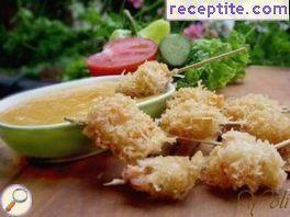 Coconut shrimp with spicy sauce Coconut shrimp with spicy sauce