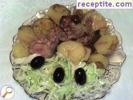 Chicken liver with potatoes