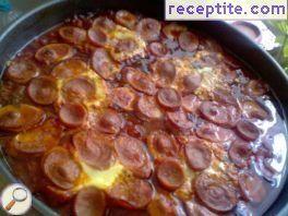 Eggs on tomatoes in the oven Eggs on tomatoes in the oven