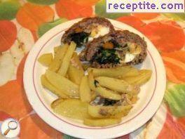 Roll with mushrooms and zelenishi Roll with mushrooms and zelenishi