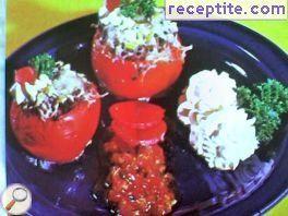 Stuffed tomatoes with stale bread and minced meat