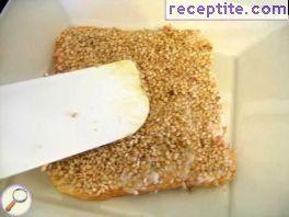 Hot sandwich with sesame