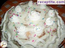 Light layered cake with croissants Light layered cake with croissants