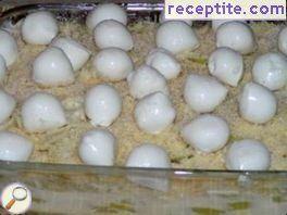 Potato baked with mozzarella cheese and cream Potato baked with mozzarella cheese and cream
