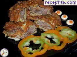 Pork with chips and cheese Pork with chips and cheese
