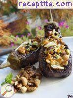 Stuffed Eggplant with nuts and blue cheese