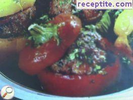 Stuffed bell peppers with sausage