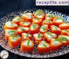 Stalks from peppers with cheese Stalks from peppers with cheese