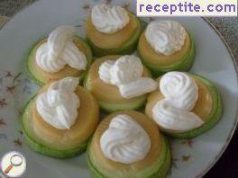 Zucchini with feta cheese and smoked mayonnaise