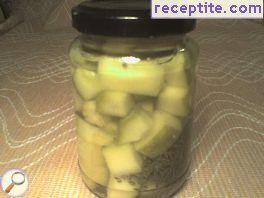 Pickled zucchini cooking
