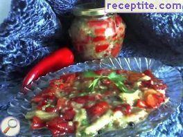 Salad of peppers and eggplants