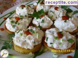 Unusual breakfast with cottage cheese