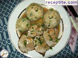 Dumplings from Kaiser buns (bagel)