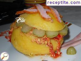 Stuffed potatoes with cap