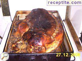 Stuffed pig with mushrooms