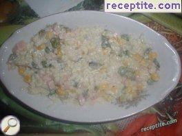 Salad with couscous and turkey