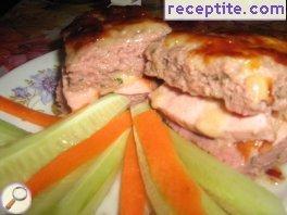 Minced meat with skinless sausages in the oven Minced meat with skinless sausages in the oven