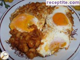 Beans with pork and eggs