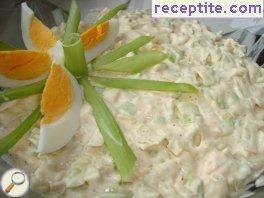 Egg salad with onions and mayonnaise