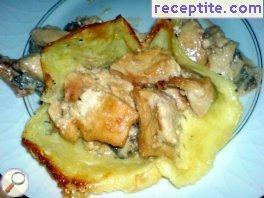 Marinated chicken nuggets in a pot Marinated chicken nuggets in a pot