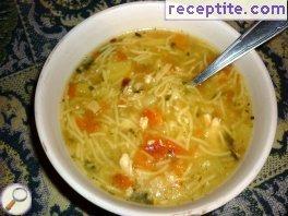 Chicken soup with cheese