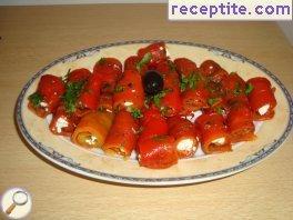 Appetizer with red peppers