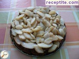 Cake with caramelized pears