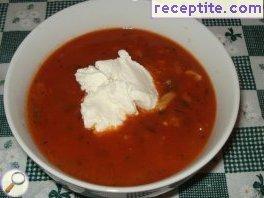Tomato soup with a bouquet of spices Tomato soup with a bouquet of spices