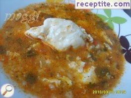 Stew eggs and green onions Stew eggs and green onions
