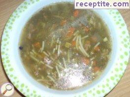 Spinach soup with vermicelli