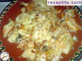 Roasted chicken fillet with onion
