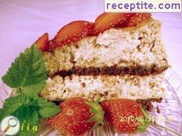 Strawberry-chocolate cheesecake
