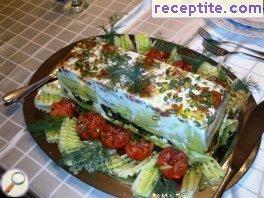 Terrine with zucchini and jelly yogurt