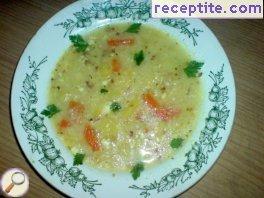 Soup with buckwheat and cottage cheese