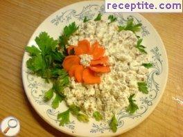 Salad with buckwheat and cottage cheese