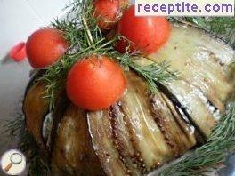 Tomatoes and cucumbers in eggplant Tomatoes and cucumbers in eggplant