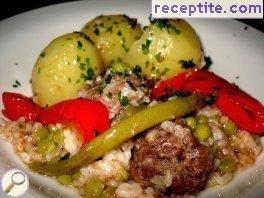 Gyuvetch with rice and meatballs Gyuvetch with rice and meatballs