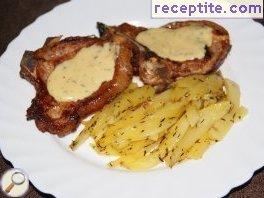 Veal chops with sauce Cafe de Paris