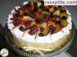 Fruit layered cake with jam and rum