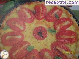 Salted layered cake with potatoes and tomatoes Salted layered cake with potatoes and tomatoes