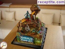 Layered cake * Avatar * with bananas and strawberries Layered cake * Avatar * with bananas and strawberries