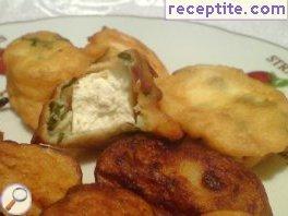 Breaded feta cheese with garlic and parsley