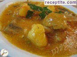 Pork with potatoes and mushrooms Pork with potatoes and mushrooms
