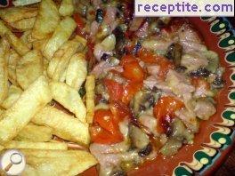 Mushrooms with sausage oven Mushrooms with sausage oven