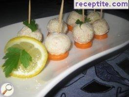 Party balls of crab rolls