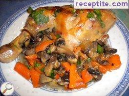 Chicken legs with mushrooms and carrots Chicken legs with mushrooms and carrots
