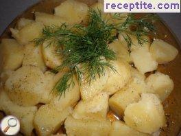 Potato garnish with roux Potato garnish with roux