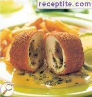 Chicken Kiev with mushroom sauce