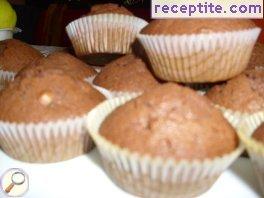 Muffins with coffee, walnuts and raisins